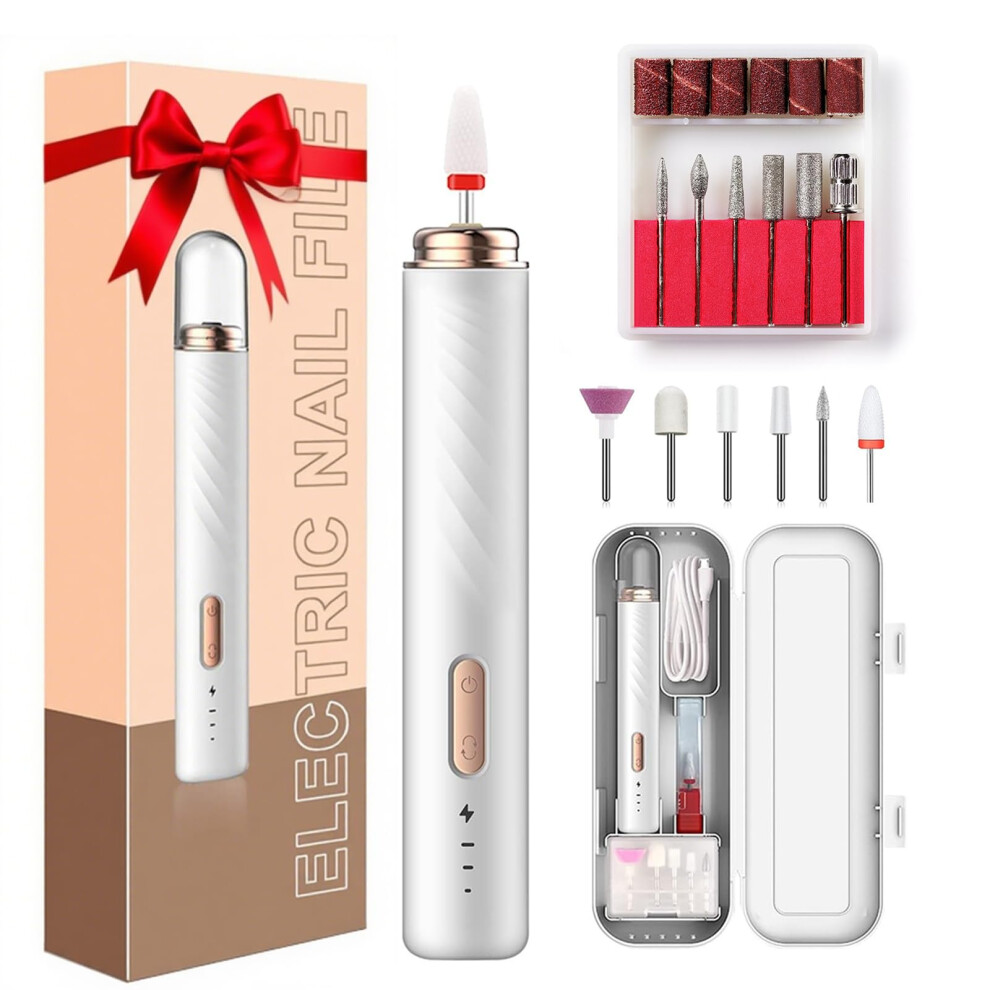 Cordless Nail Drill Kit 30000 RPM with Dust Collector, Rechargeable Electric Nail File for Manicure Pedicure