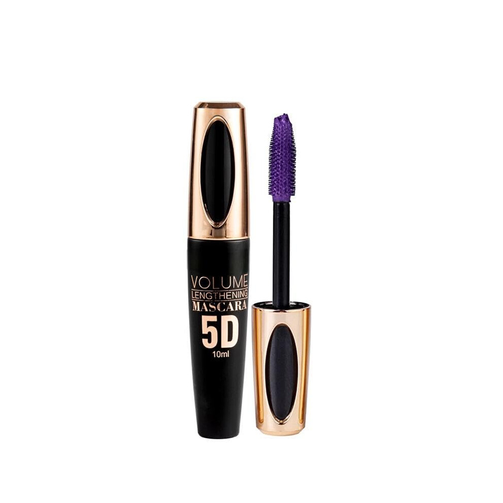 Purple Waterproof Volumizing Mascara With 5D Curl Lift, Smudge Proof, Long Lasting Tint 0.35Oz