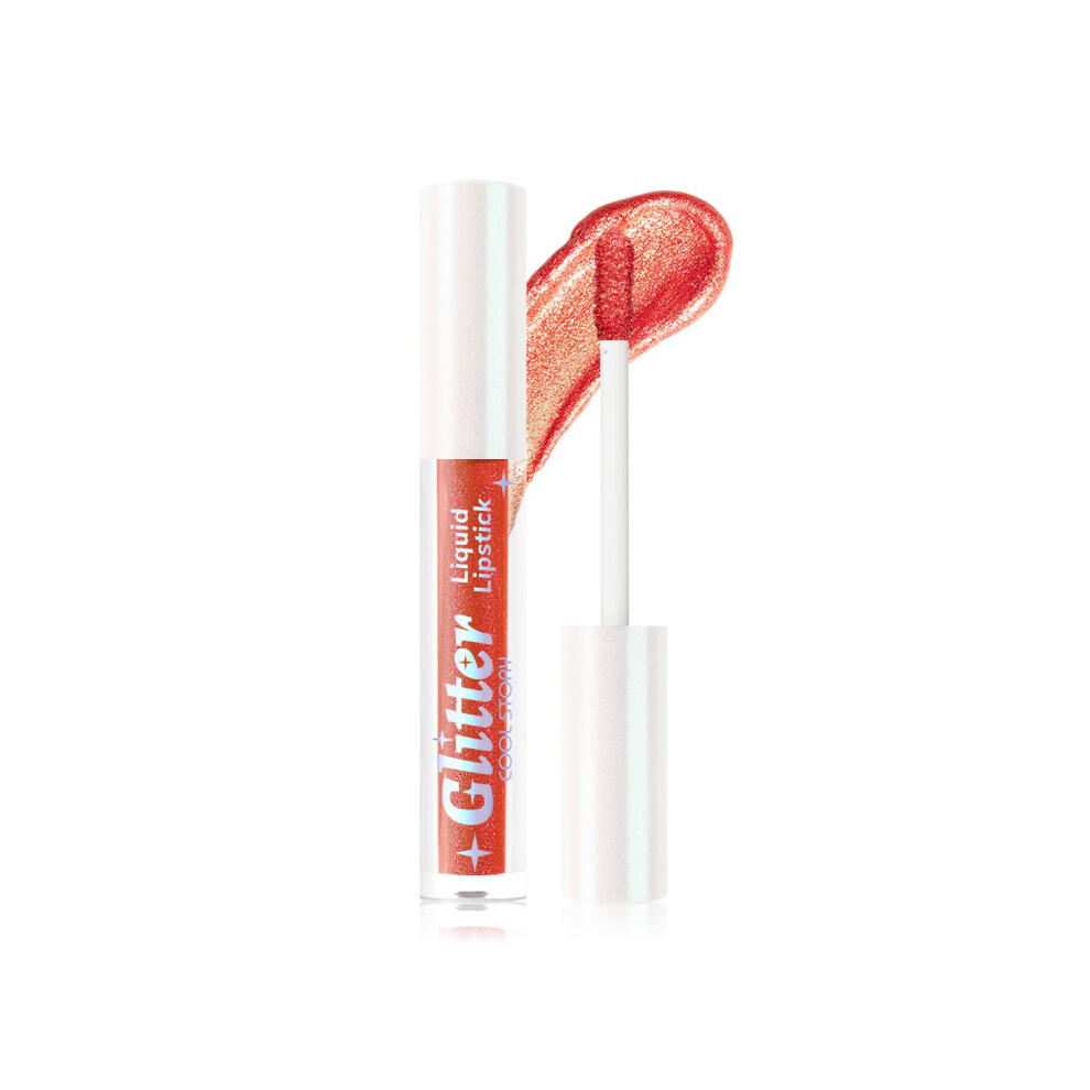 Pearlescent Waterproof Liquid Lipstick with Glitter Shimmer, LongLasting NonTransfer Lip Gloss (06)