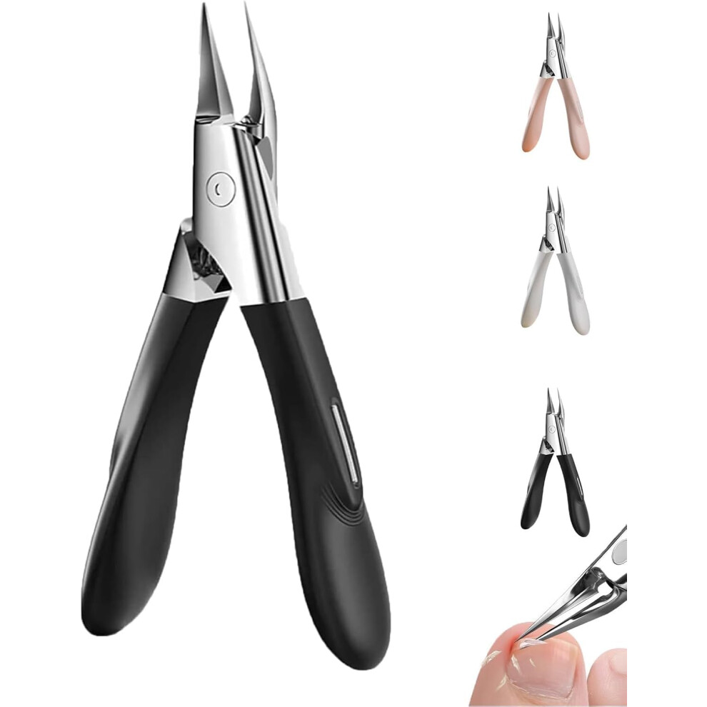 Nail Clippers for Thick and Ingrown Nails with UltraThin Sharp Stainless Steel Blades and NonSlip Grip