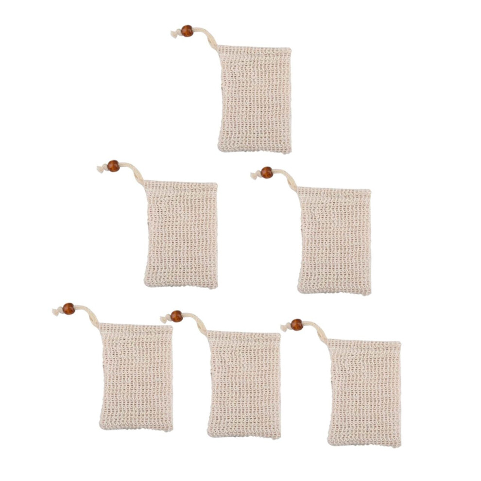 Foaming Soap Pouch Mesh Soap Saver Bag with Drawstring for Rich Foam and Soft Body Cleansing, 6pcs