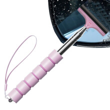Side Mirror Squeegee Retractable Car Wiping Tool 2.56 x 8.86 Inch Telescopic Handle Compact Portable Pink Windshield Wiper