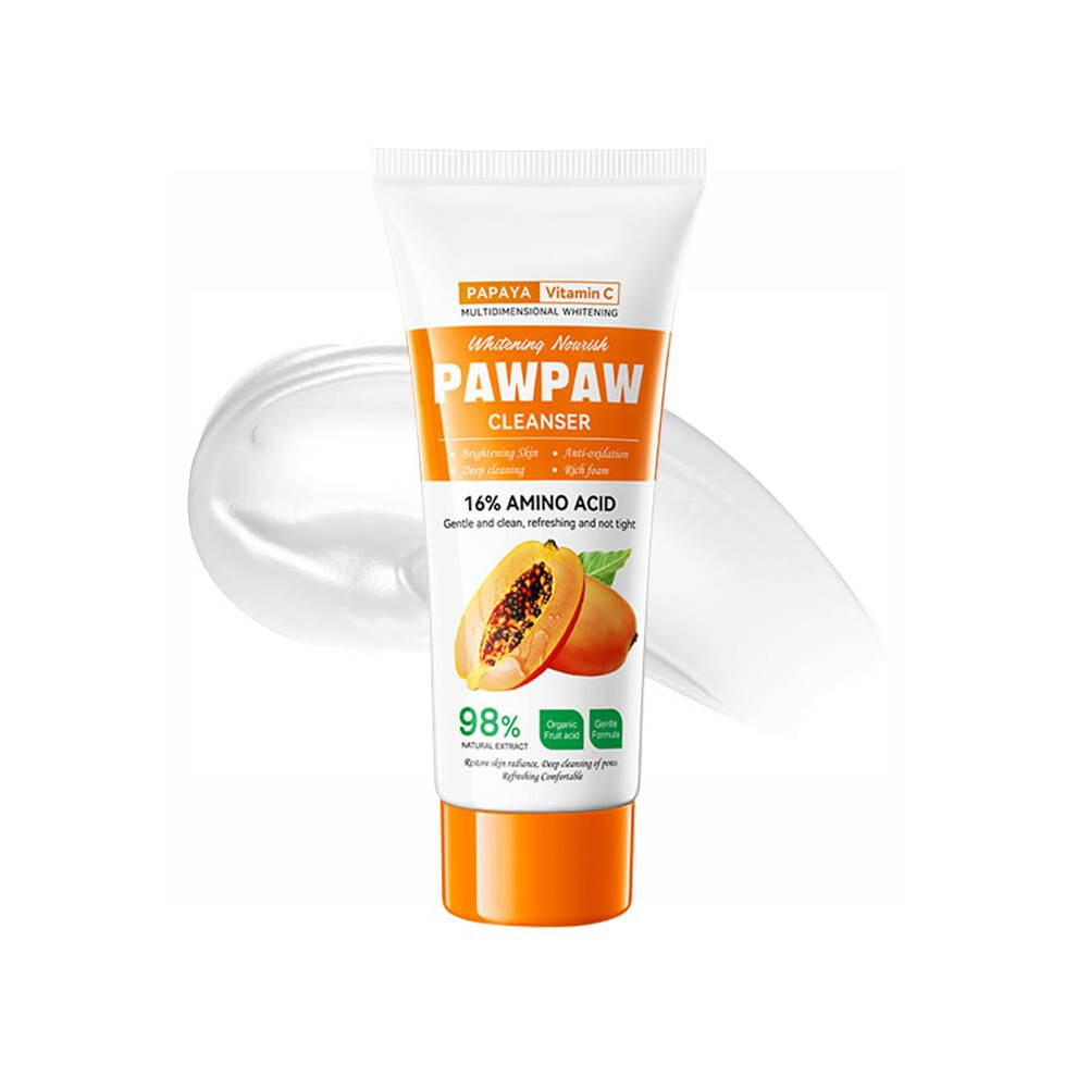 Light Papaya Face Wash 60Ml Gentle Foaming Facial Cleanser For Radiant Skin Deep Cleansing Paraben Sulfate