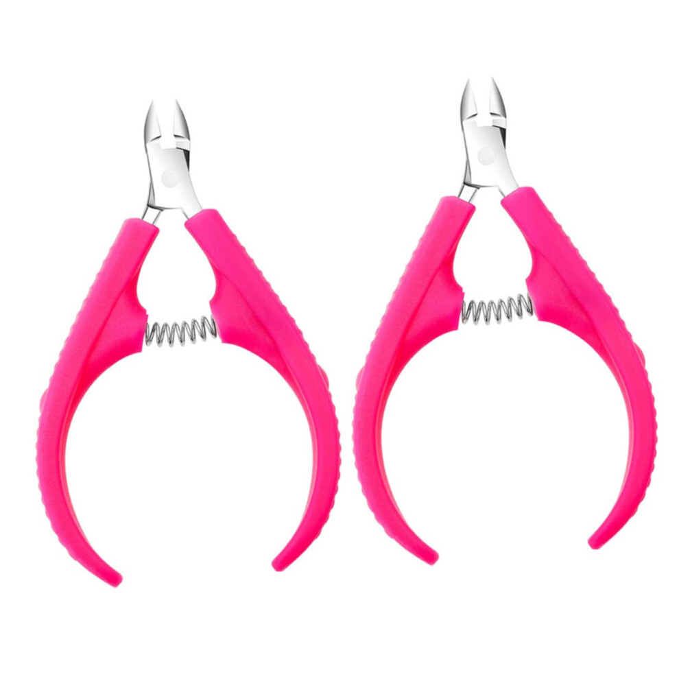 2Pcs Stainless Steel Cuticle Nippers with Ergonomic Grip for Precise Manicure Pedicure Nail Care