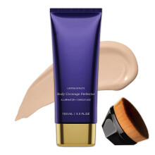 Waterproof Body Makeup for Legs and Arms with Brush, Tattoo Cover Up, Light Radiance Finish
