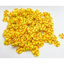 Softball Polymer Clay Slices 5mm Yellow for Slime, Sports Themed Nail Art and Crafts