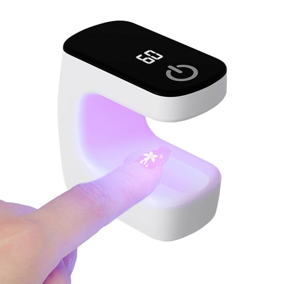 White Uv Led Nail Lamp With Dual Timer, Usb Rechargeable Gel Nail Dryer For Home Salon Travel