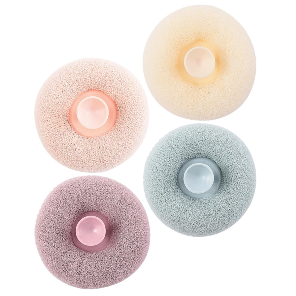 4pcs Exfoliating Shower Loofah Set for Gentle Skin Cleansing and Rich Foam Bath Poufs