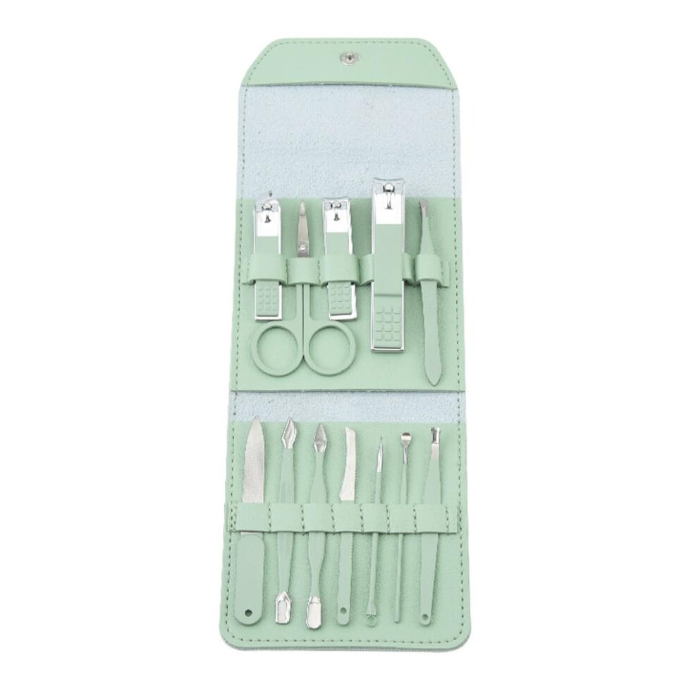 Nail Clipper Set with Sharp Blades and PU Grip, 12pcs Manicure Kit for Home and Travel
