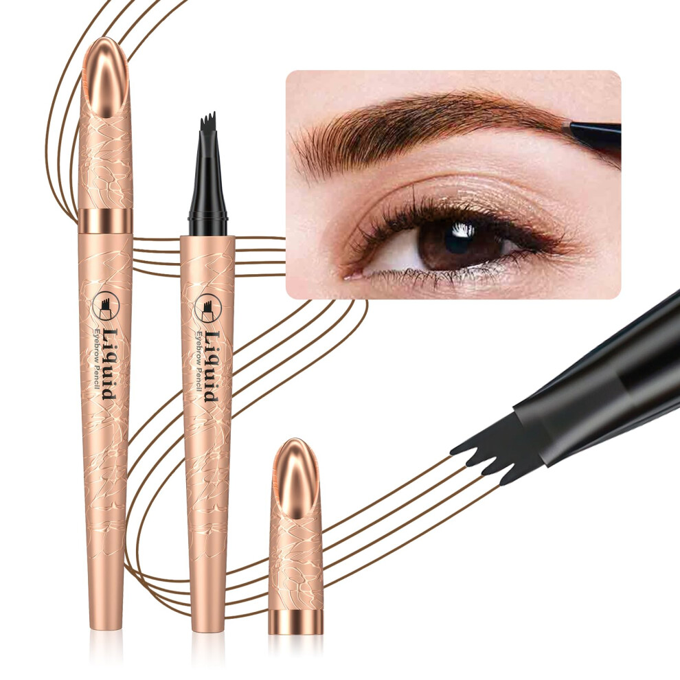 Brown Microblading Eyebrow Pen 06# 4Point Micro Tip Waterproof Longlasting Natural Brow Definer
