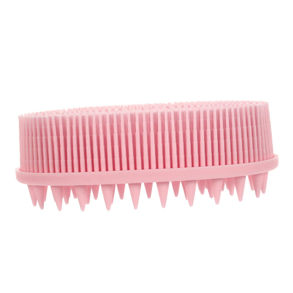 Double Sided Silicone Bath Brush With Soft Bristles For Gentle Skin Exfoliation And Scalp Massage Light