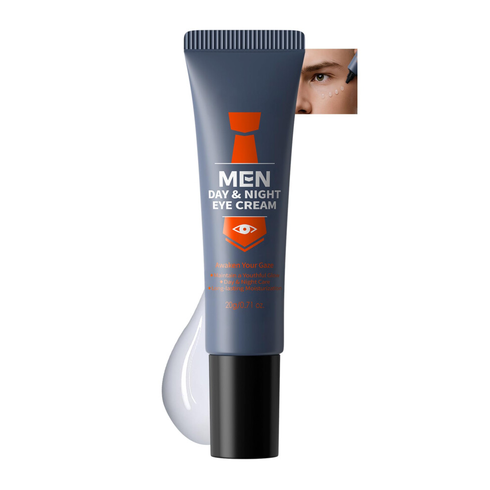 Cream/Dark Men's Eye For Puffiness And Circles, Hydrating And Firming Day And Night Care, 0.71Oz