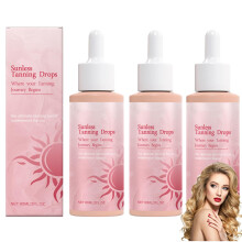 Self Tanning Drops for Face and Body, Vegan Hydrating Sunless Glow, Streak 3pc Travel Set