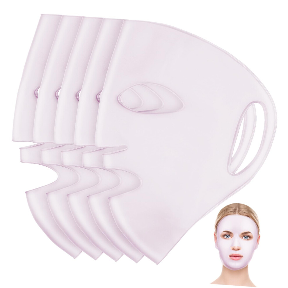 5 Pcs Reusable Silicone Face Mask Cover with Ear Hooks for Skincare Moisturizing