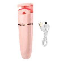 Adjustable Temperature Heated Eyelash Curler, Ergonomic Design For Safe Long Lasting Effect, Rechargeable Portable, Smart Silicone Heating Pads With