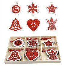 Premium Quality Christmas Ornament Silver Plated Finish Cubic Zirconia Decorated Hollow Design Wooden Ornaments For Holiday Tree And Wall Decoration