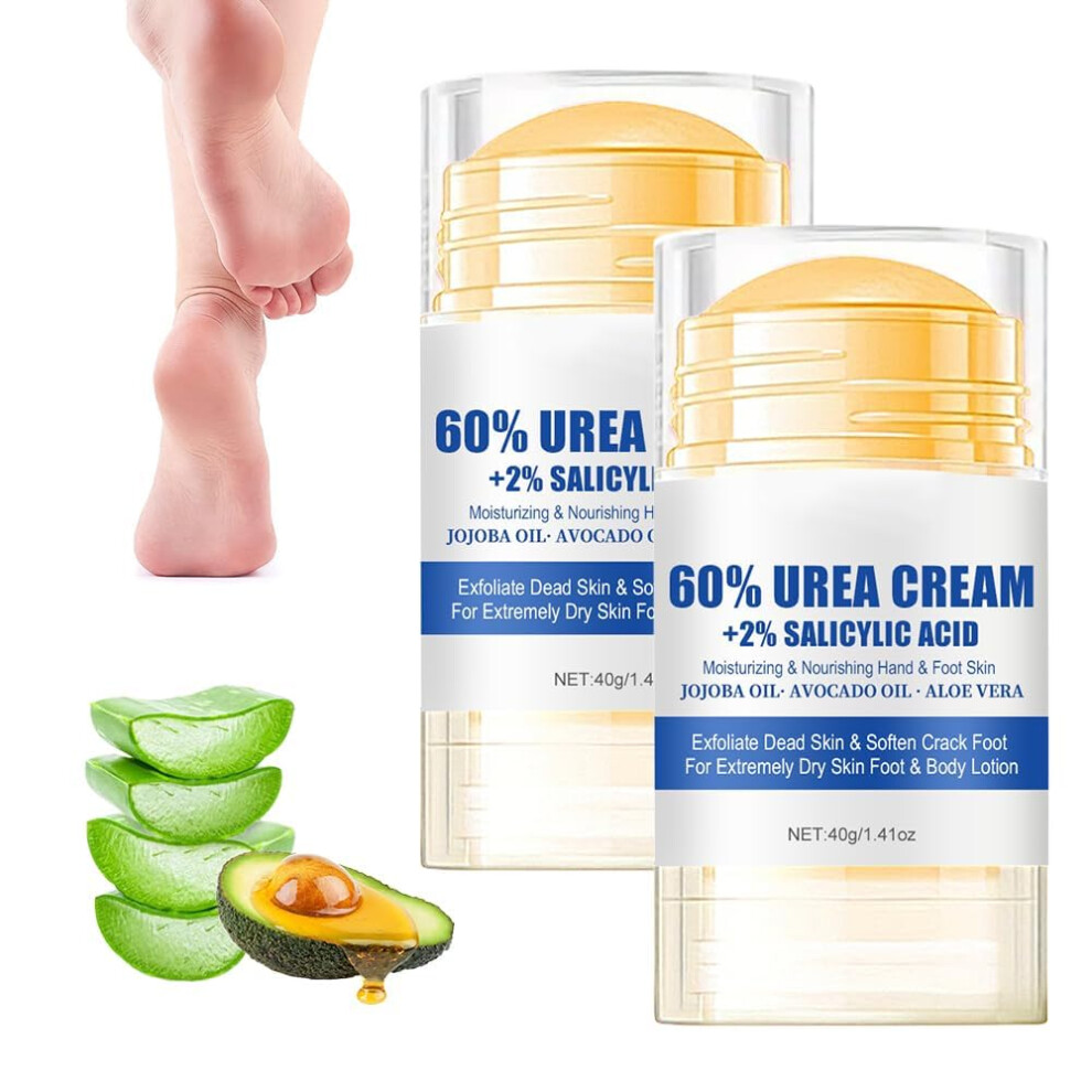 Cream Urea Foot For Dry Cracked Heels, Intensive Moisturizing Dual Pack With Deep Hydration