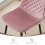 AINPECCA 2PCS Velvet Dining Chairs Rose Breakfast Metal Leg 3