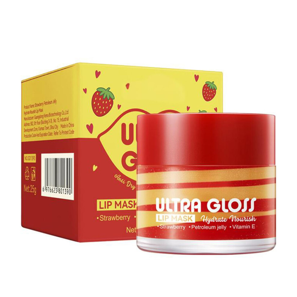 Red Strawberry Overnight Lip Mask With Collagen For Deep Hydration And Of Dry Cracked Lips