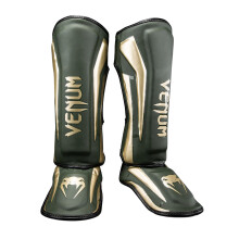 (Large) Venum Muay Thai Stand Up Elite Shin Guards - Khaki