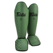 (Large) Fairtex SP5 Muay Thai Shin Pads - Olive Green