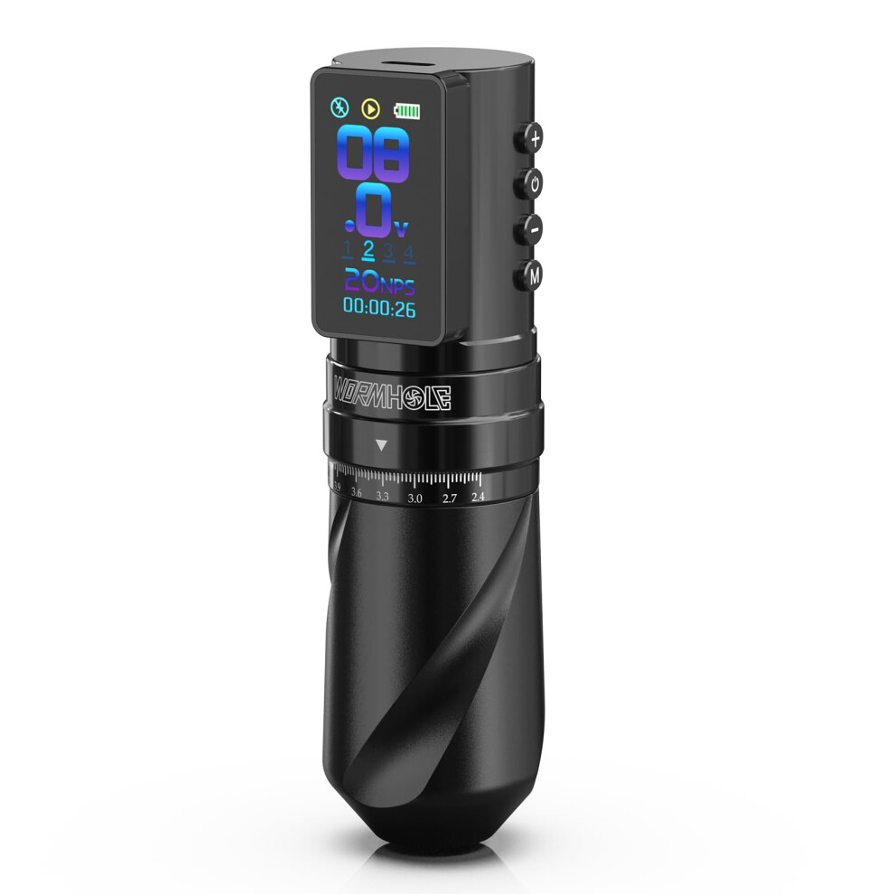 Wireless Tattoo Machine Rotary Pen with 7 Stroke Settings, LED Display, 2300mAh Battery, TypeC Charging