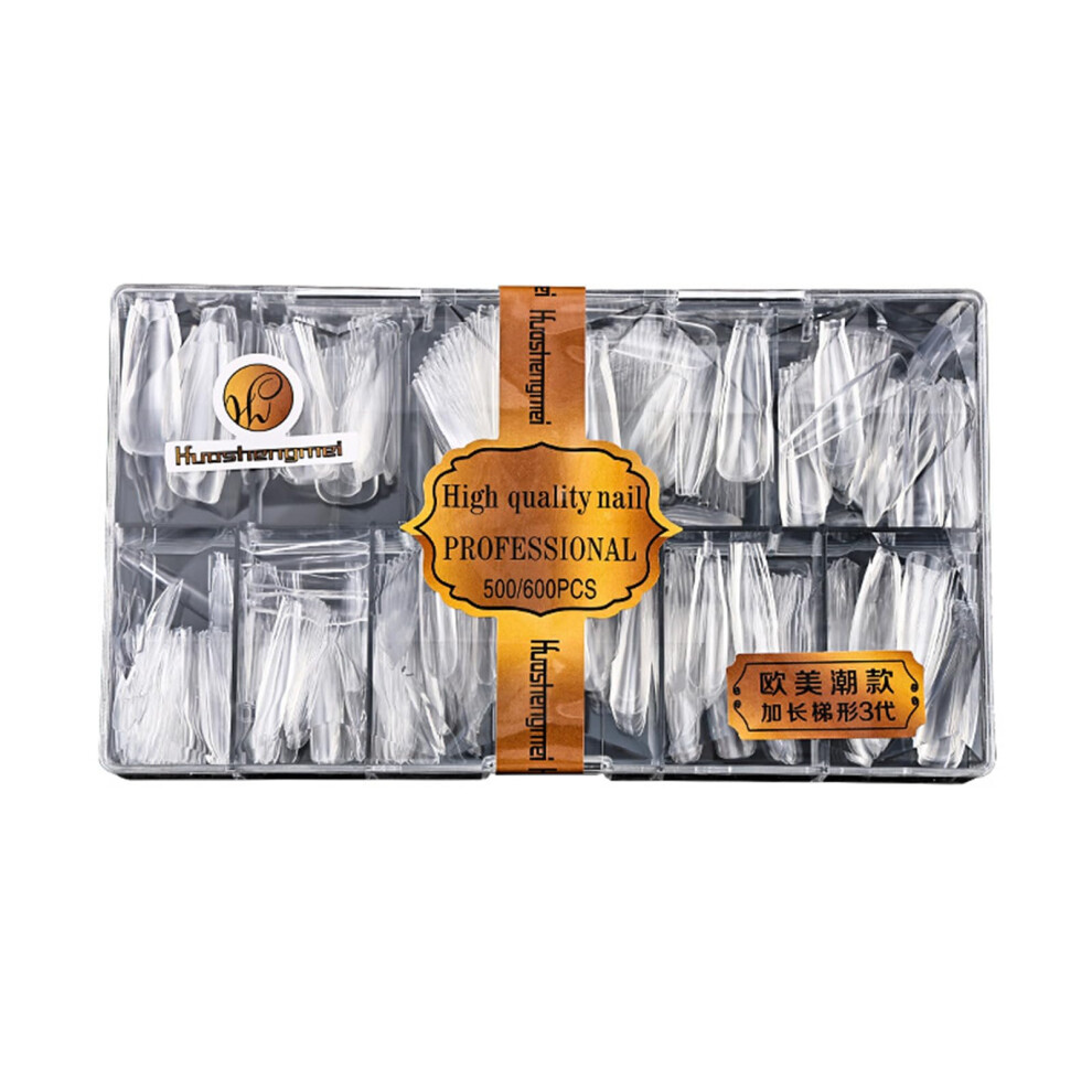500pcs Clear Nail Tips with Natural Looking Finish for DIY Manicure and Quick Salon Results