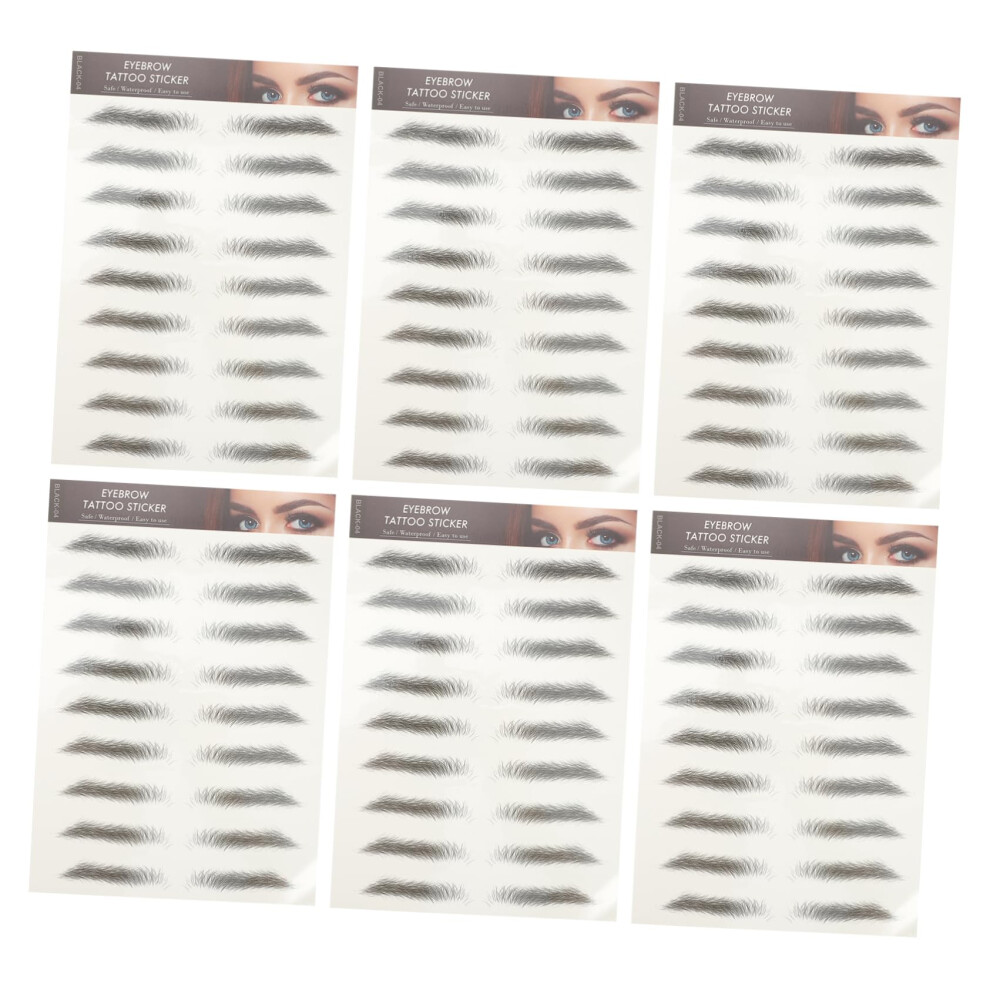 Waterproof Eyebrow Stickers 12pcs Temporary Tattoo Transfers for Instant Full Natural Brows