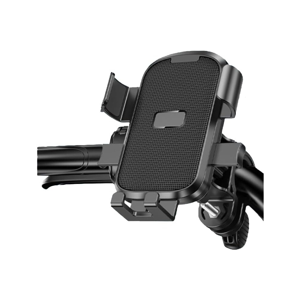 Motorcycle Phone Mount,Auto Lock Bike Phone Holder,Bicycle Handlebar Cell Phone Mount 360 Degree(Black) Black 6976918089601