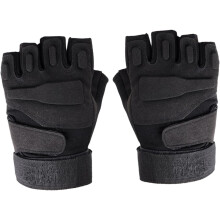 Half Finger Cycling Gloves Breathable Shockproof Warm Gloves for Outdoor Sports for Riding Running(Black)