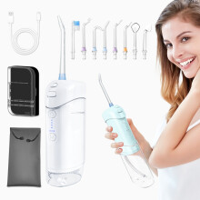 Portable Water Flosser, Cordless Oral Irrigator with Preset & Memory Modes, 200ml Tank, 1500mAh Battery, IPX7 Waterproof(White)