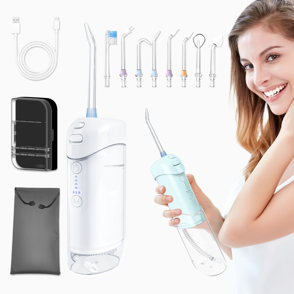 Chronus White Portable Water Flosser, Cordless Oral Irrigator With Preset & Memory Modes, 200Ml Tank, 1500Mah Battery, Ipx7 Waterproof(White)