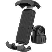 Push-Release Motorcycle Mountain Bike Navigation Bracket (bidirectional Linkage Metal Version)(Black)