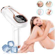 IPL Permanent Hair Removal Device with Ice Cooling, 5 Energy Levels, 999,999 Flashes, At-Home Hair Removal for Women & Men(White)