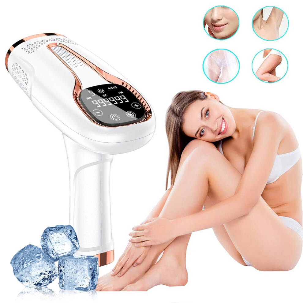 Chronus White Ipl Permanent Hair Removal Device With Ice Cooling, 5 Energy Levels, 999,999 Flashes, At-Home Hair Removal For Women & Men(White)