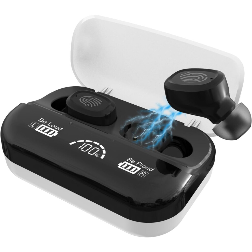 Chronus White Rechargeable Hearing Aids For Seniors With Charging Case, Small In The Ear Hearing Assist Earbuds(White)