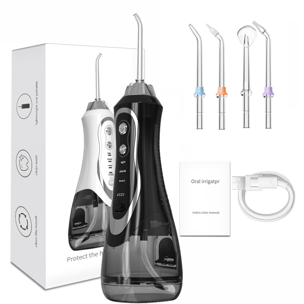 Chronus Black Cordless Water Flosser For Teeth Cleaning Â Ipx7 Waterproof, 45Â130 Psi, Fast Magnetic Charging, Portable Dental Oral Irrigator(Black)