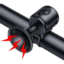 Electric Bike Horn 130db Loud Bicycle Horn，Bike Bell for 22.2-32mm Handlebars Bike Horn(Black)