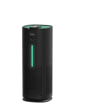 Car Air Purifier with Starry Sky LED – Negative Ion Air Cleaner, Dual USB Charging, Activated Carbon Filter(Black)