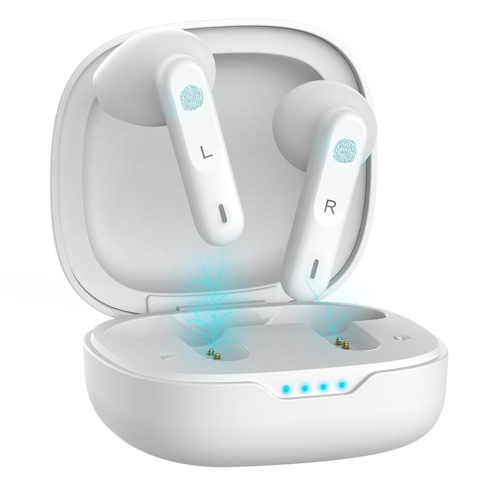 Chronus White Hearing Aids Amplifiers | Hearing Amplifiers For Seniors,Rechargeable With Noise Cancelling Hearing(White)