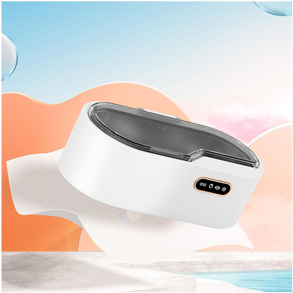 Chronus White Jewelry Cleaner Ultrasonic Machine 450Ml Large Capacity, Ultrasonic Cleaner Machine 45 Khz High(White)