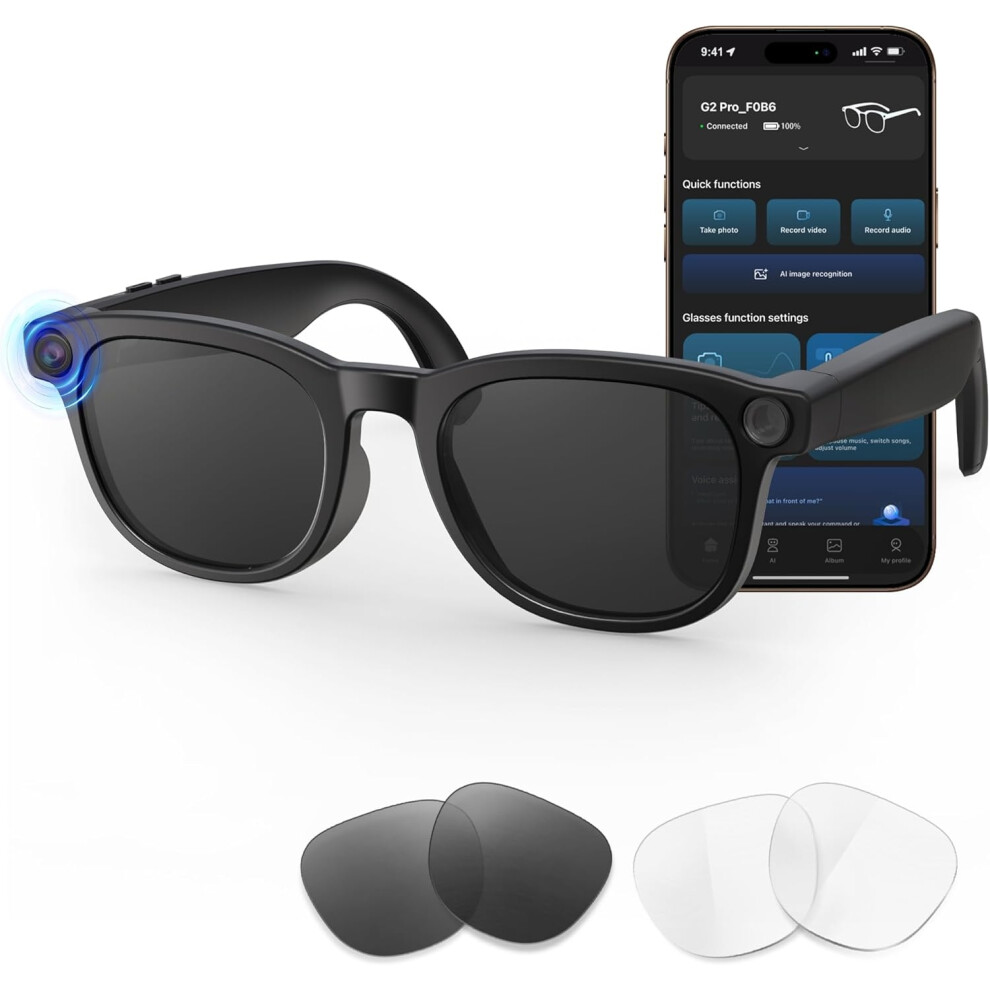 Ai Glasses Voice To Text Transcription With Camera (Photochromic Lenses + Clear Lenses) 6976918090867