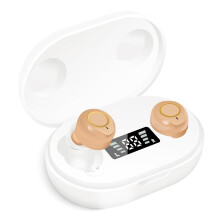 Personal Sound Amplifier for Seniors & Adults – Digital Sound Enhancer with Volume Control, Birthday(White)