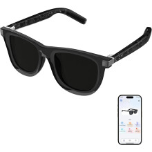 The smart glasses support translation in 110 languages, feature polarized lenses, and offer UV400 protection(Black)