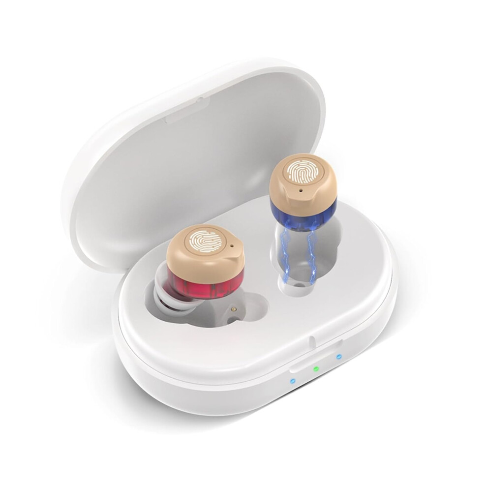 Chronus White Generic Rechargeable Hearing Aids For Seniors Mini Hearing Amplifiers With Noise Cancelling(White)