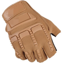 Outdoor Half-Finger Sports Gloves, Multi-Purpose for Fishing Cycling Weightlifting, Unisex Design(Brown)