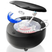 Ultrasonic Retainer Cleaner 49KHz Ultrasonic Cleaner 340ML Portable Jewelry Cleaner Ultrasonic(Black)