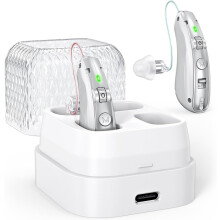 Rechargeable Hearing aids for Seniors, Behind-The-Ear BTE Hearing aids, Digital Personal amplifiers(White)