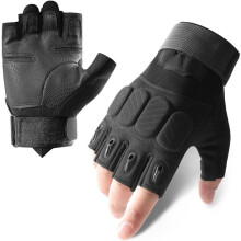 Outdoor Fingerless Gloves for Men Knuckle Protection Survival Gloves Tactical Gloves Cycling Driving(Black)
