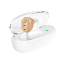 Hearing Aid for Seniors Rechargeable, In the Ear Hearing Amplifier Aid for Adults, Single Ear Use(Beige)